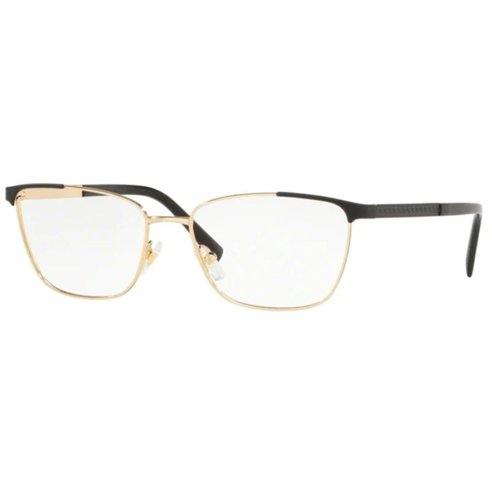 Versace Women's Eyeglasses - Full Rim Black Gold Metal Frame | VERSACE 0VE1262 1456