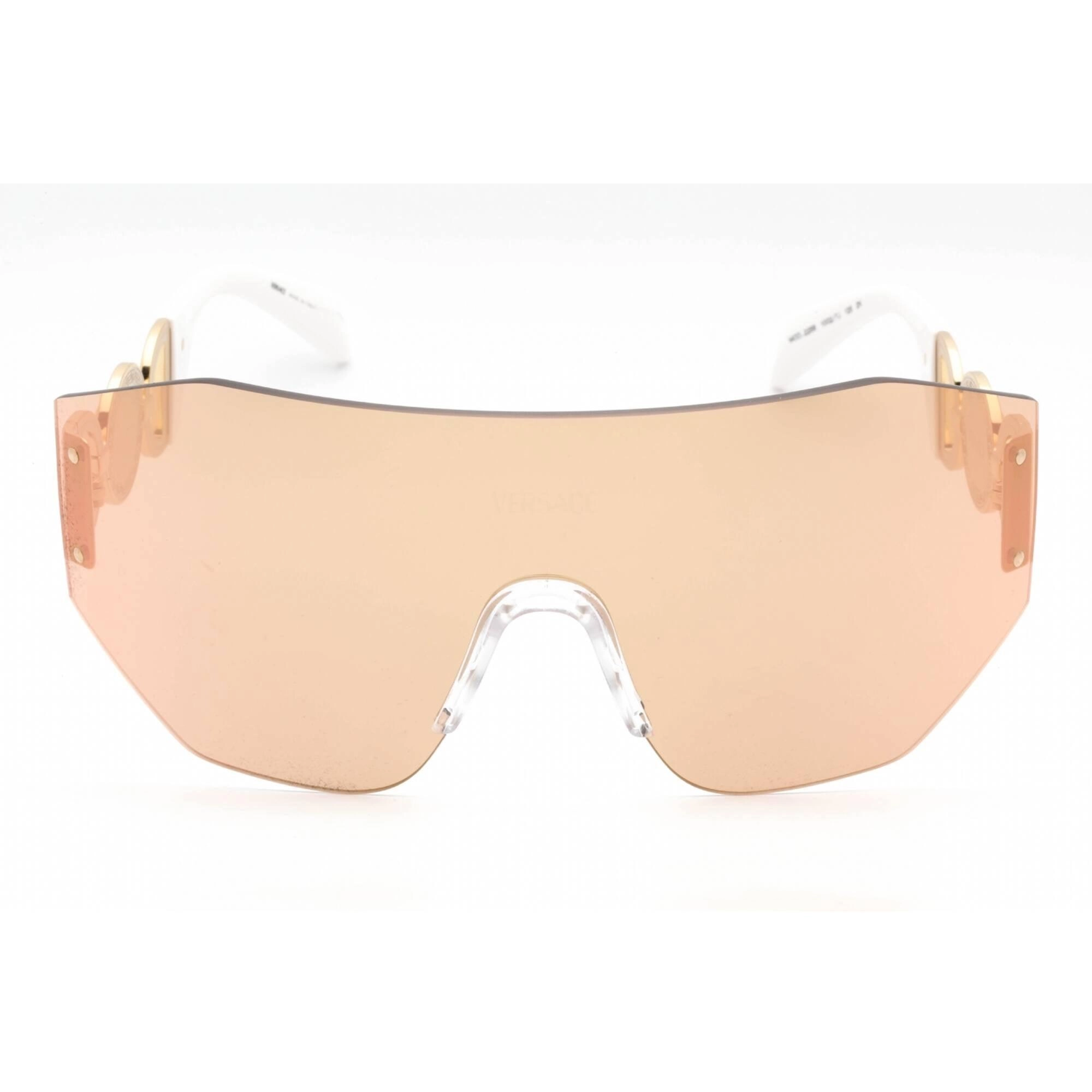 Versace Women's Sunglasses - Gold/White Metal Rimless Shield Frame | 0VE2258 10027J