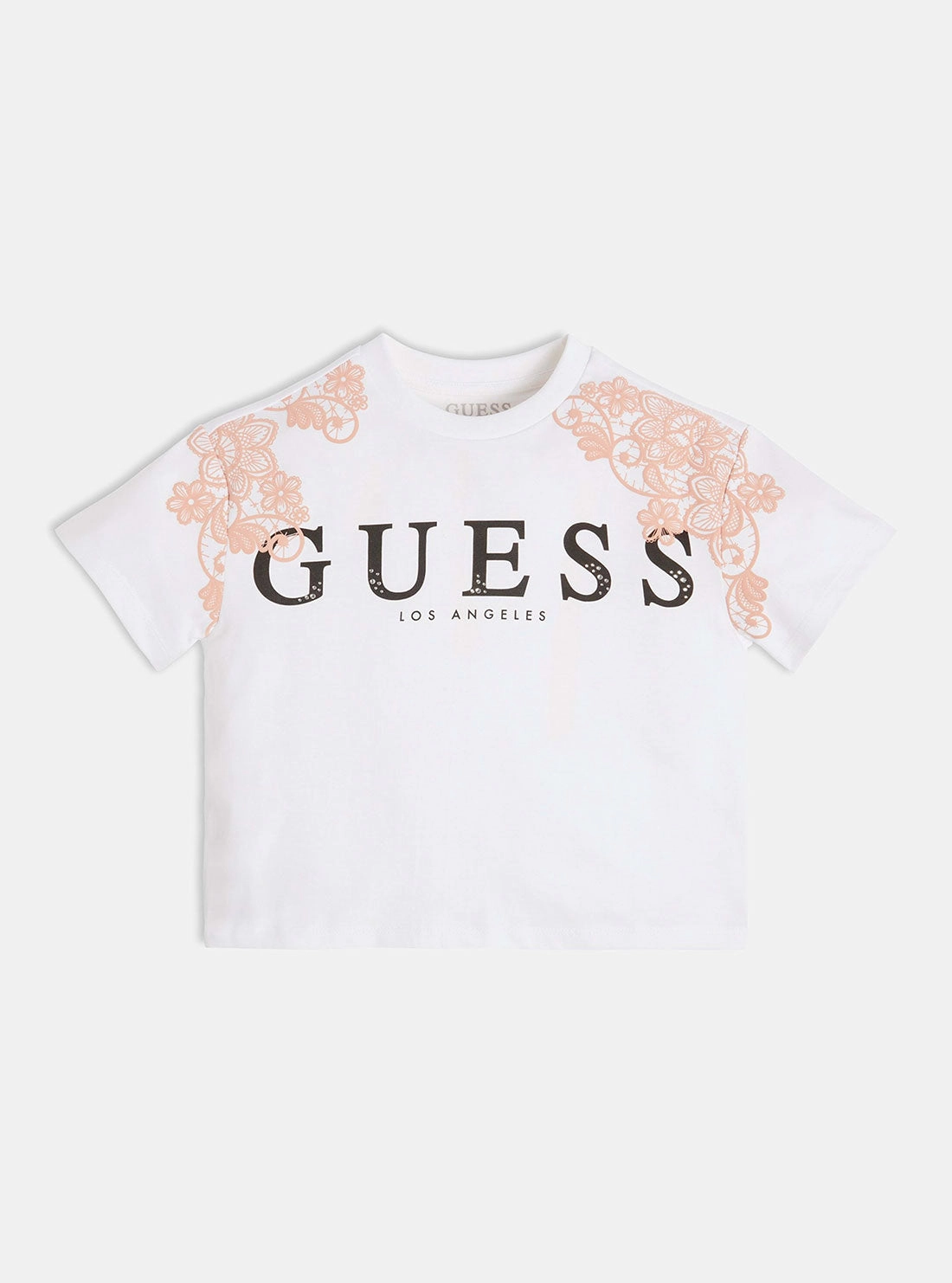 White Floral Embroidered Logo T-Shirt (7-16)