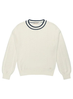 White Long Sleeve Knit Sweater (7-16)