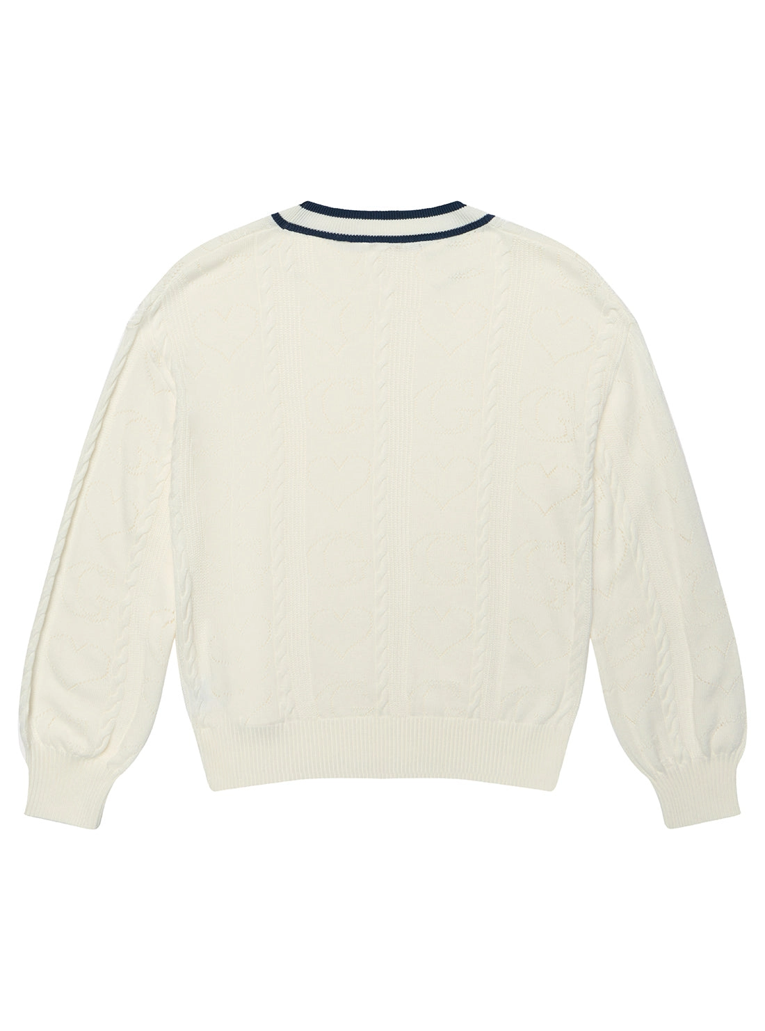 White Long Sleeve Knit Sweater (7-16)