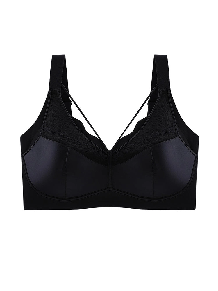 Women's Plus Size Lace Minimizer Bra – Seamless V-Neck