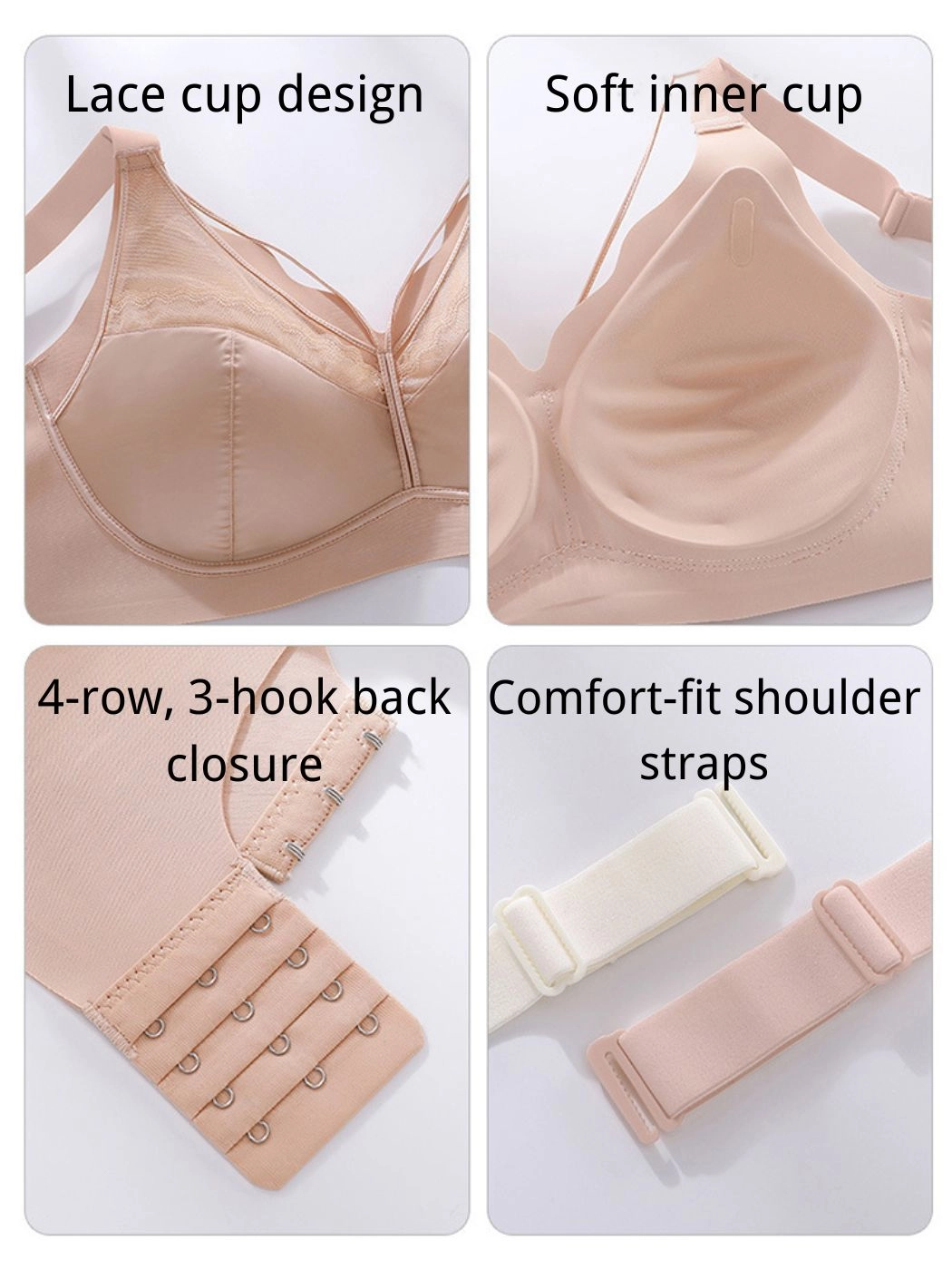 Women's Plus Size Lace Minimizer Bra – Seamless V-Neck