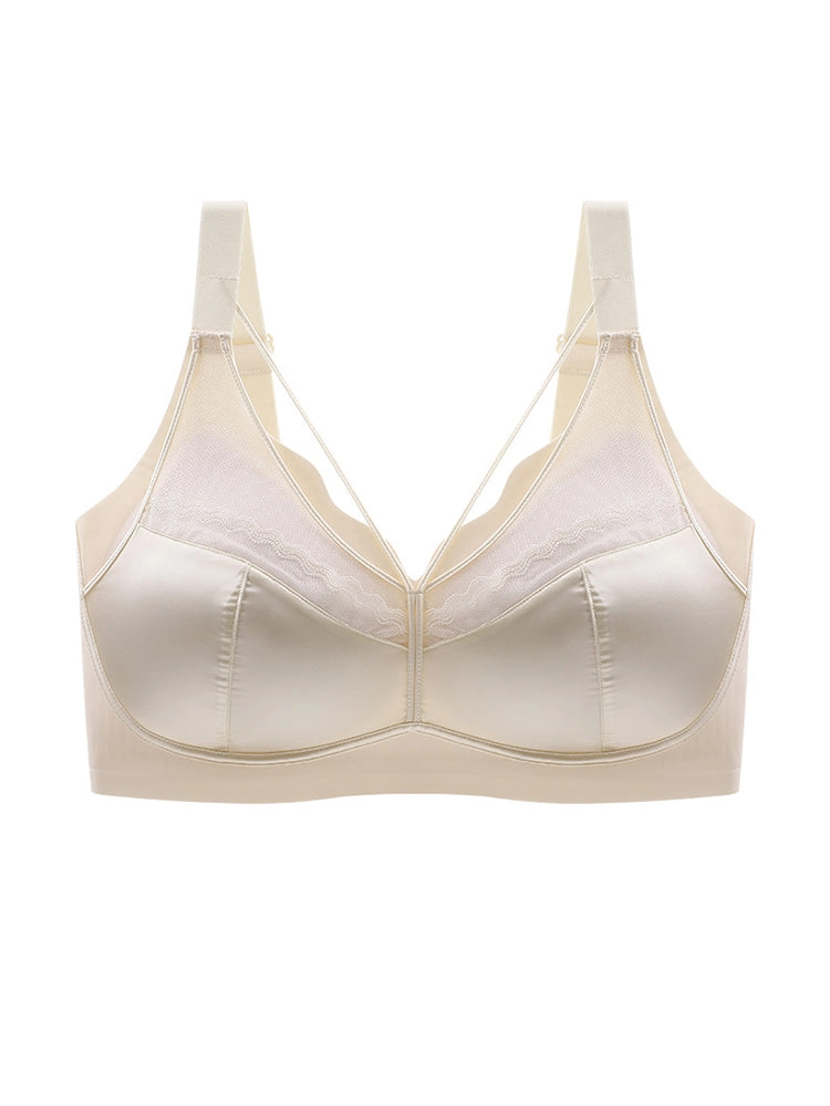 Women's Plus Size Lace Minimizer Bra – Seamless V-Neck