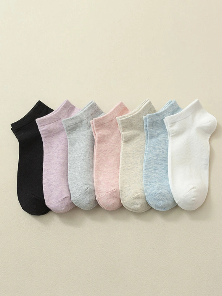 Women's Pure Cotton Candy Color Casual Short Socks