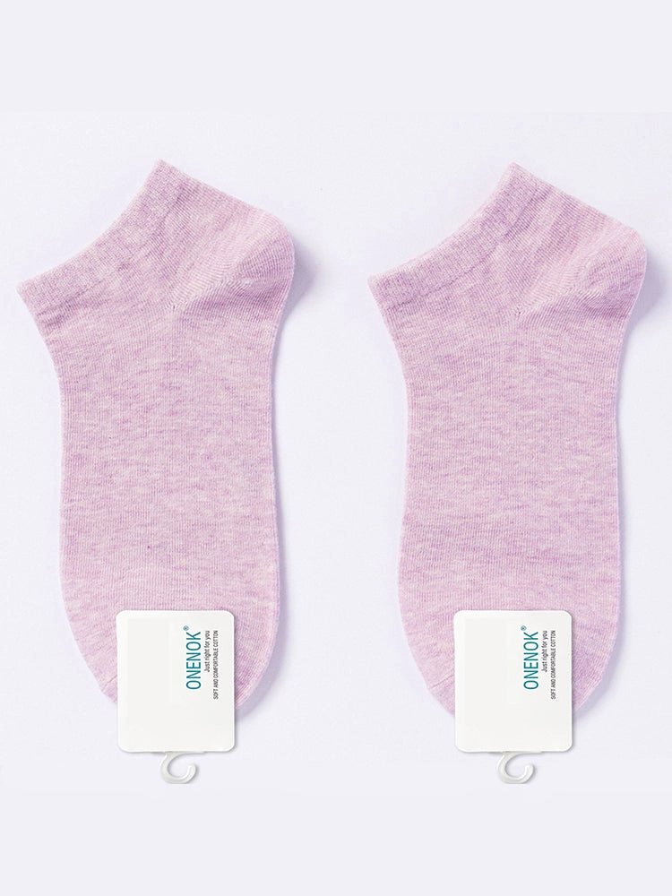Women's Pure Cotton Candy Color Casual Short Socks