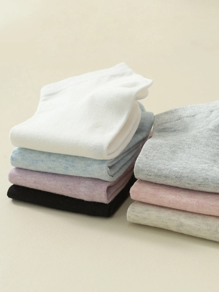 Women's Pure Cotton Candy Color Casual Short Socks