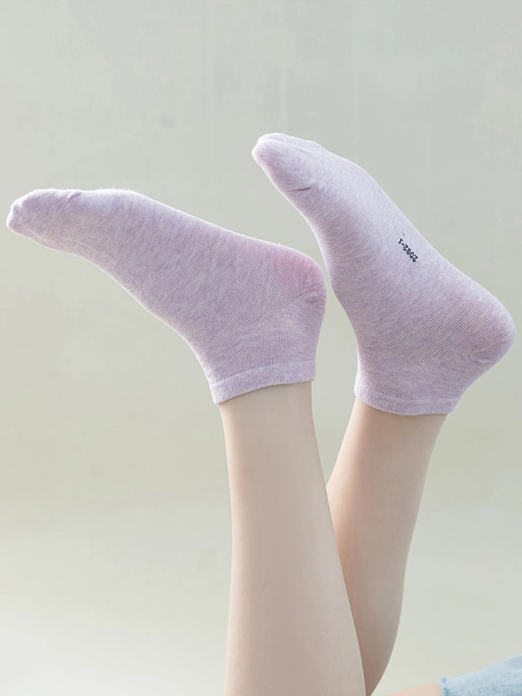 Women's Pure Cotton Candy Color Casual Short Socks